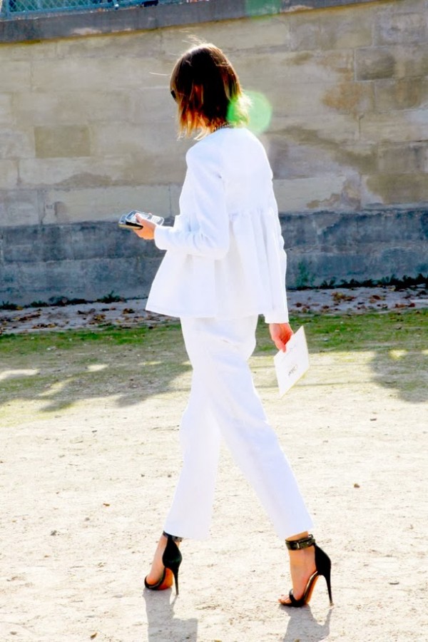street-style-white-peplum-and-frills-paris-fashion-week-peplum-top-jacket-white-pants-ankle-strap-black-heels-short-bob-elle-magazine